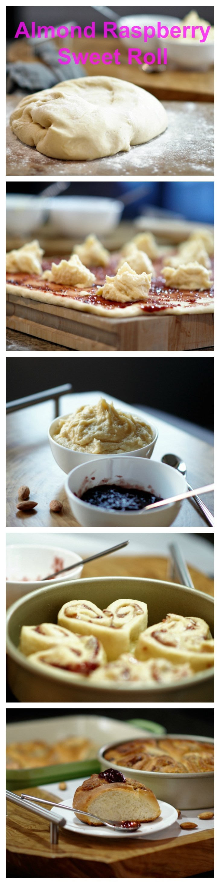 Almond Raspberry Sweet Rolls Collage