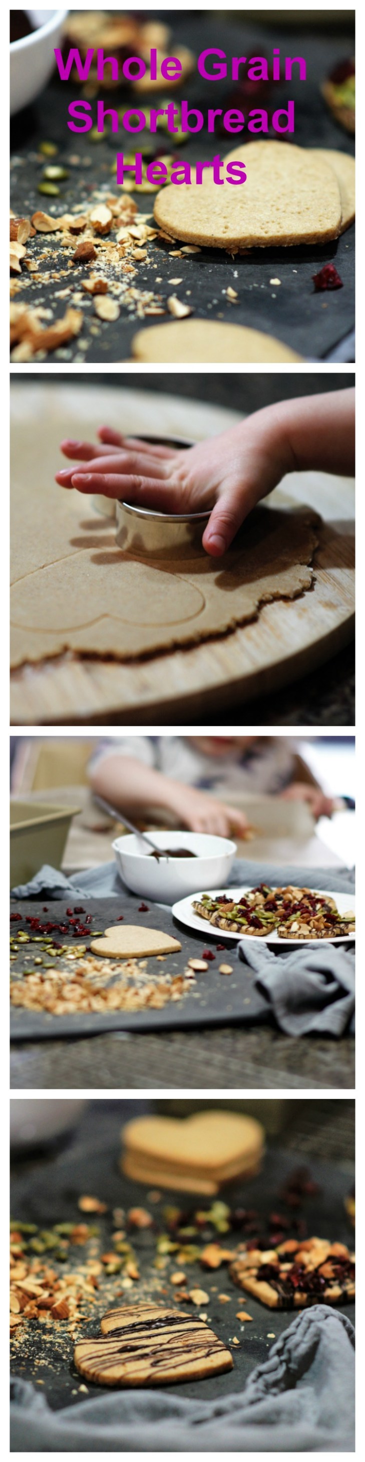 Whole Grain Shortbread Hearts Collage