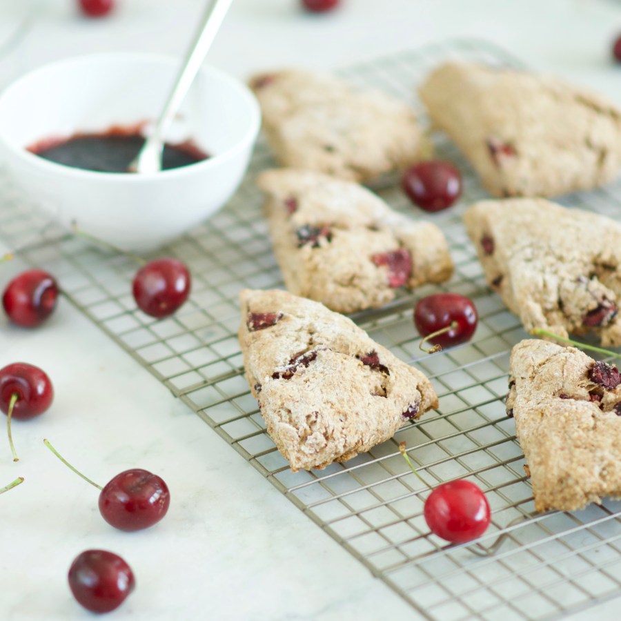 Whole Grain Cherry Scones with Balsamic Cherry&nbsp;Compote