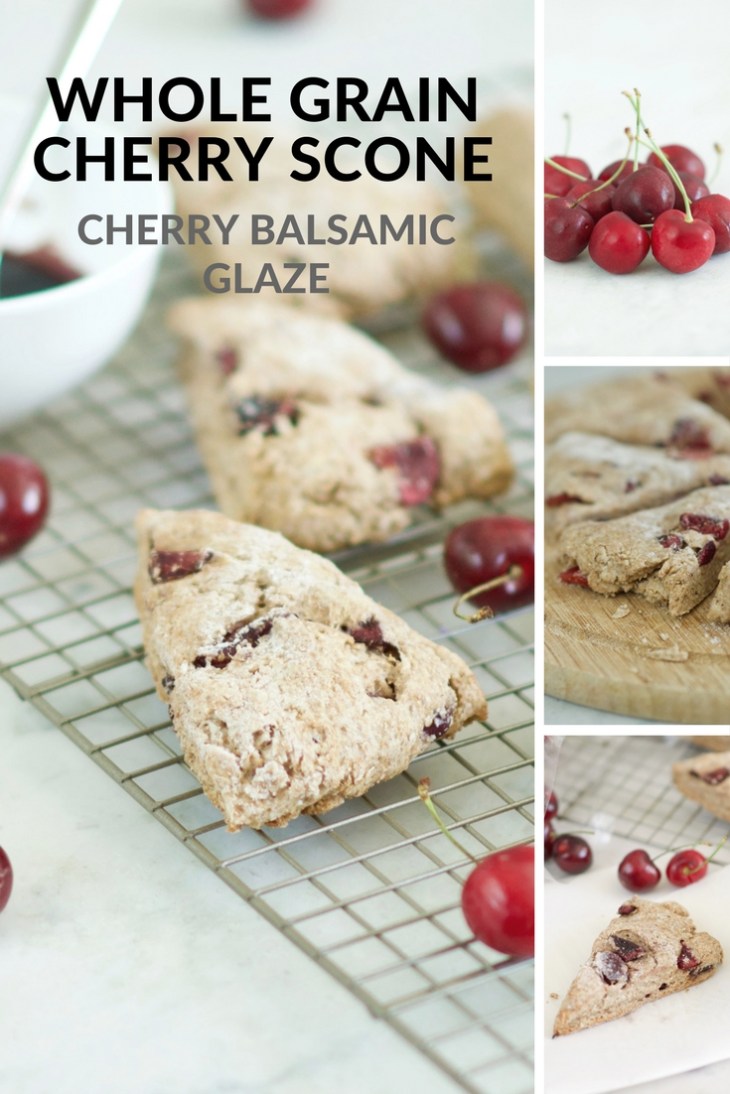 Whole Grain Cherry Scones with Balsamic Cherry Compote