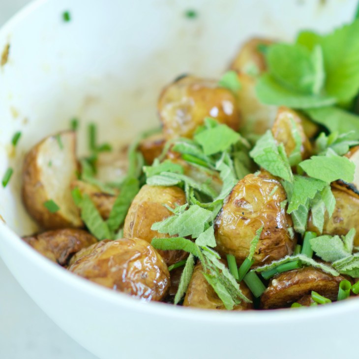Lemon Roasted Potatoes with chive and mint Potatoes don't need to be boring