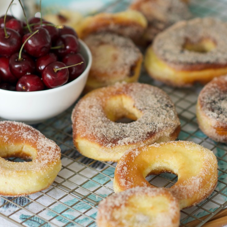 Easy Overnight Doughnuts: Fresh, homemade doughnuts are simple to make with this basic recipe. Enjoy with cinnamon sugar, or fill with chopped, fresh cherries