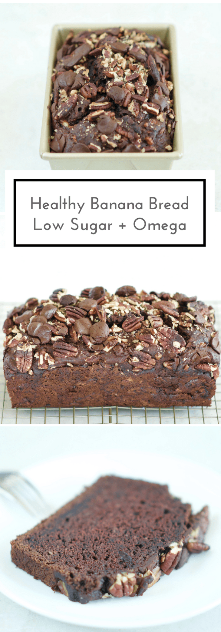 Bake a healthier Banana Bread: Low sugar, high fibre, Omega 3 6 fatty acids, make this a nourishing chocolate treat