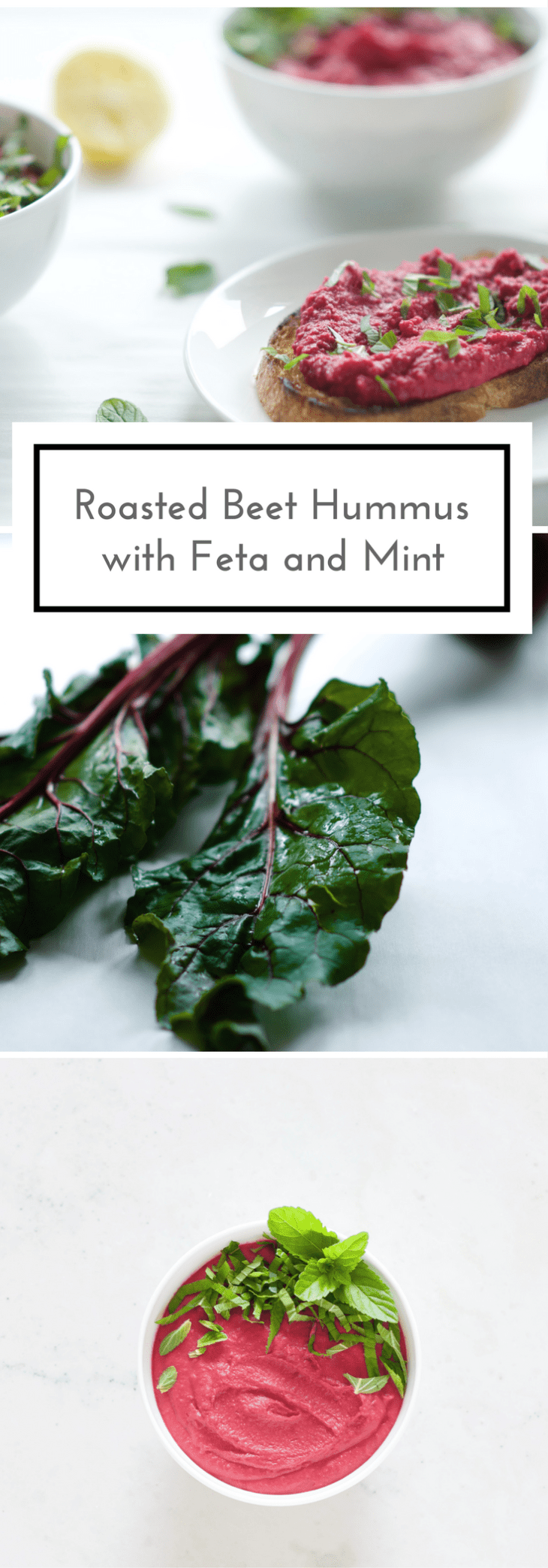 Roasted Beet Hummus with Feta and Mint