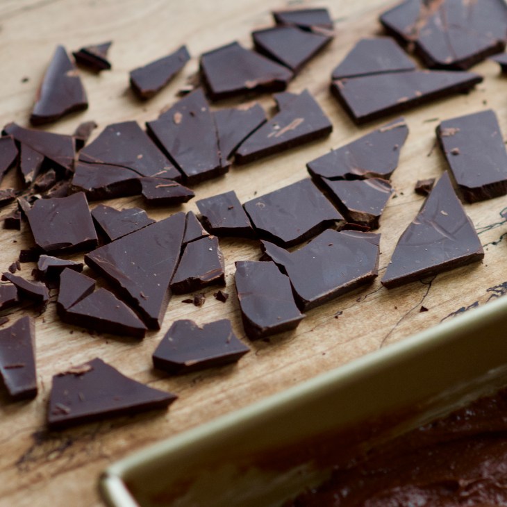 shards of dark chocolate