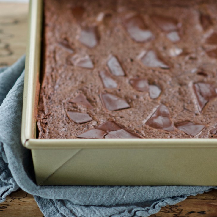 blood orange brownies in a pan