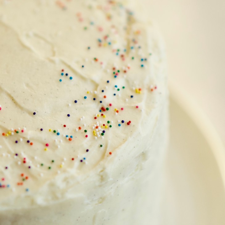 Six Layer Rainbow Birthday Cake with cream cheese icing