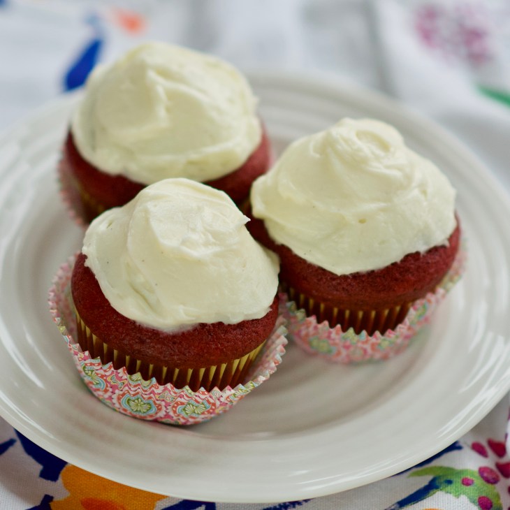 Delicious Red velvet cupcakes with cream cheese frosting