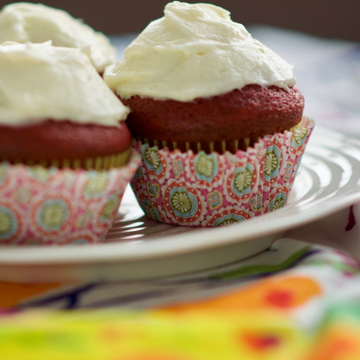 Tasty Red velvet cupcakes with cream cheese frosting