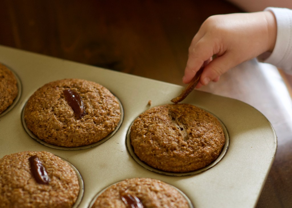 bran muffin with honey and dates